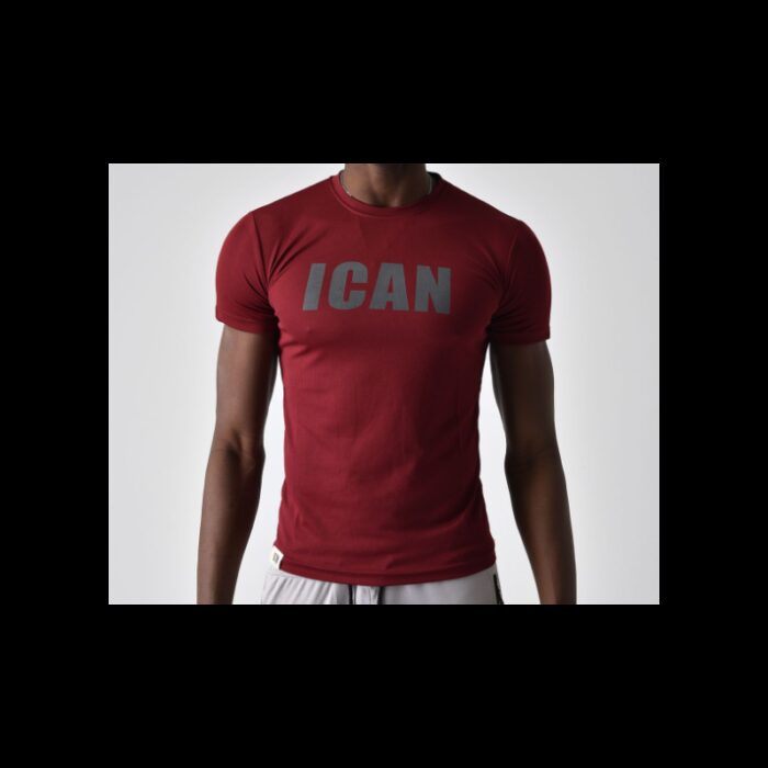 ⁦ICAN DRAY FIT T-SHIRT تيشيرت شبابي دراي فيت لون خمري⁩ - الصورة ⁦5⁩