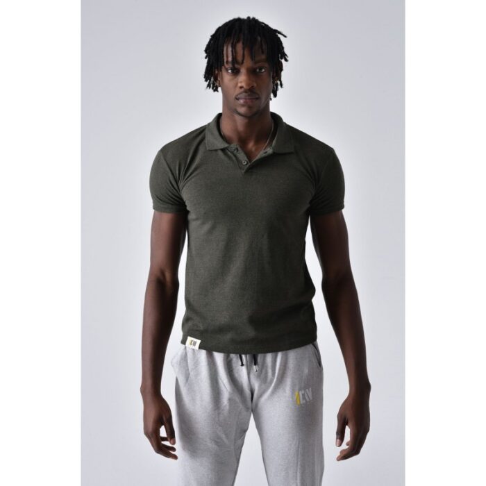 ⁦ICAN POLO T-SHIRT بلوزة بولو تيشيرت شبابي لون زيتي⁩ - الصورة ⁦2⁩