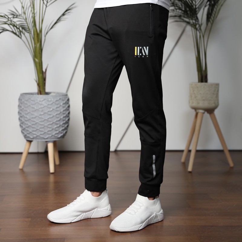 ⁦ICAN TRAINING بنطلون شبابي رجالي صيفي اسود⁩ - الصورة ⁦1⁩