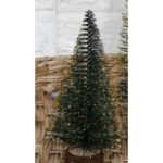 ⁦شجرة صغيرة لون أخضر وذهبي مع قاعدة خشب⁩ - الصورة ⁦2⁩