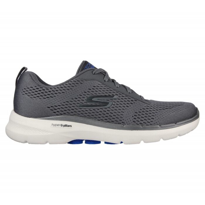 ⁦Skechers Men's GOwalk 6 - Avalo Shoes - حذاء سكيتشرز جو ووك 6- افالو للرجال لون رمادي⁩ - الصورة ⁦5⁩