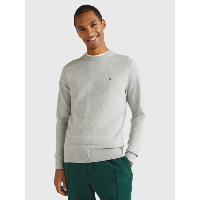 10317689_67db680ec6149 بلوزة شبابية من تومي هيلفيجر صوف ناعم DMC قبة مدورة لون سكني - الصورة 1