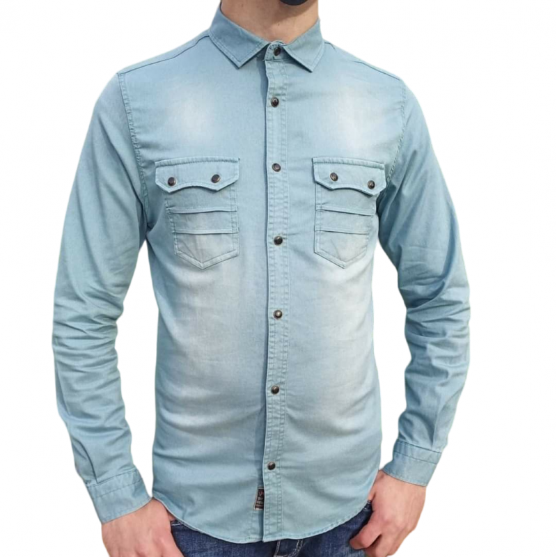 ⁦قميص جيرديني جينز ناعم ليكرا⁩ - الصورة ⁦1⁩