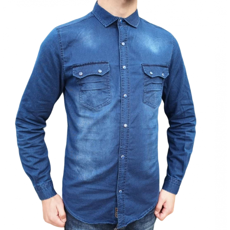 ⁦قميص جيرديني جينز ناعم ليكرا⁩ - الصورة ⁦1⁩