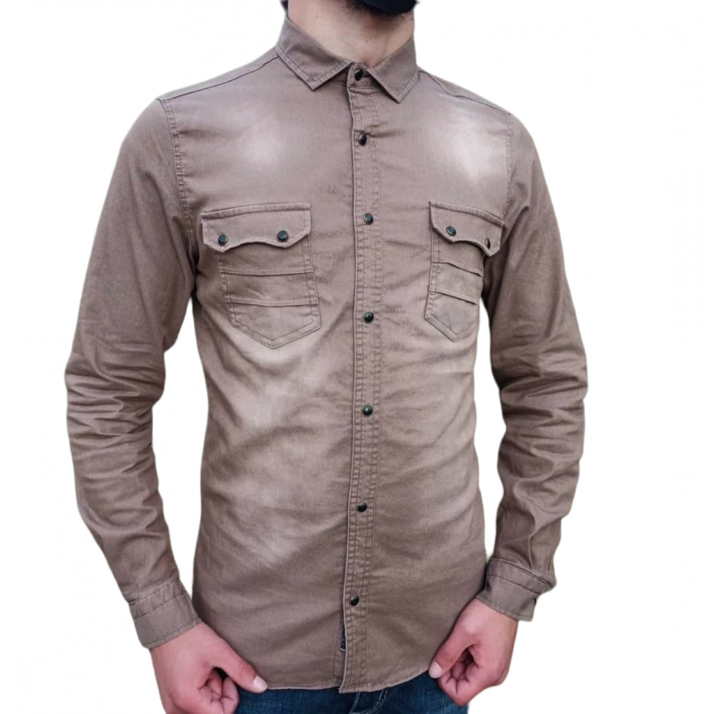 ⁦قميص جيرديني جينز ناعم ليكرا⁩ - الصورة ⁦1⁩