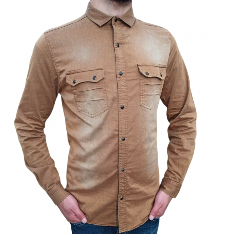 ⁦قميص جيرديني جينز ناعم ليكرا⁩ - الصورة ⁦1⁩