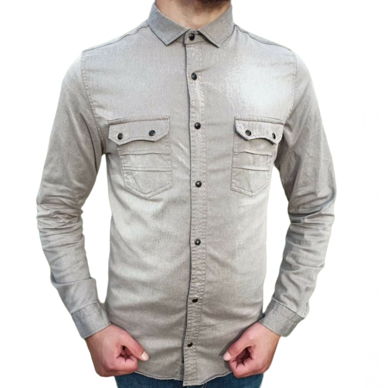 ⁦قميص جيرديني جينز ناعم ليكرا⁩ - الصورة ⁦1⁩