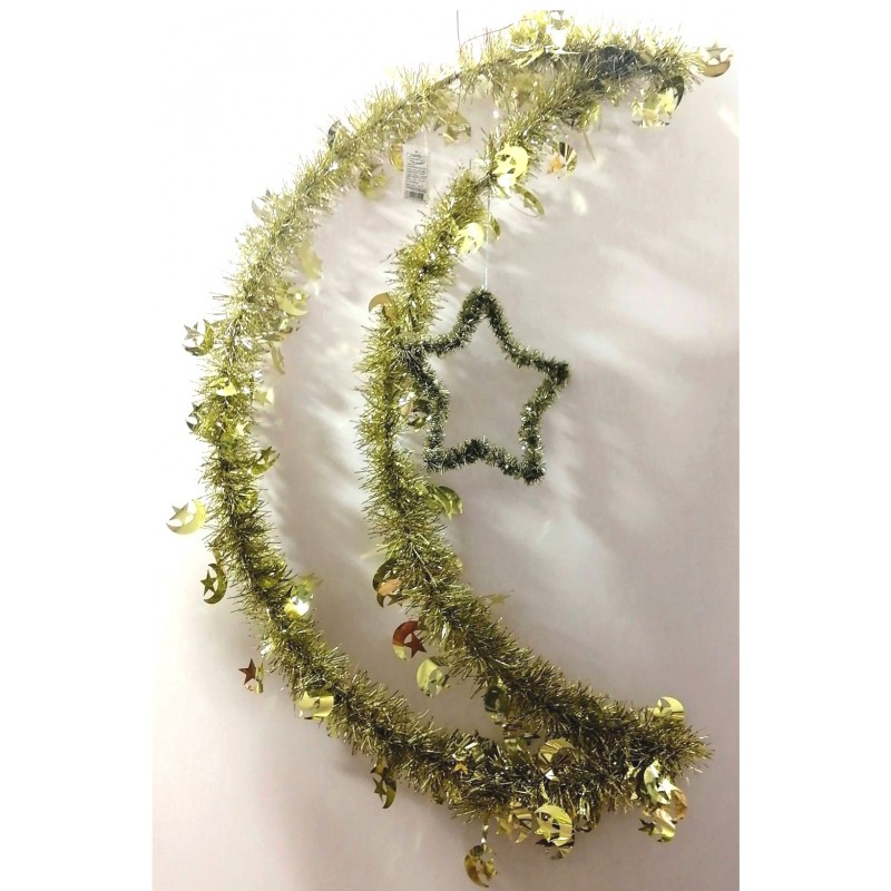 ⁦تعليقة هلال مع نجمة حجم كبير (قياس 66*44سم)⁩ - الصورة ⁦1⁩