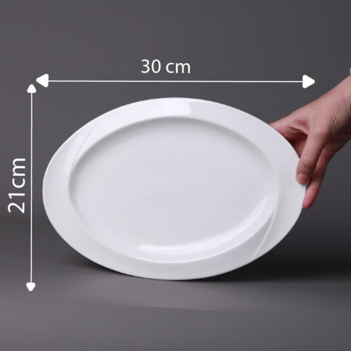 ⁦جاط  بورسلان بيضاوي قياس 30*20.5*1.5 سم⁩ - الصورة ⁦4⁩