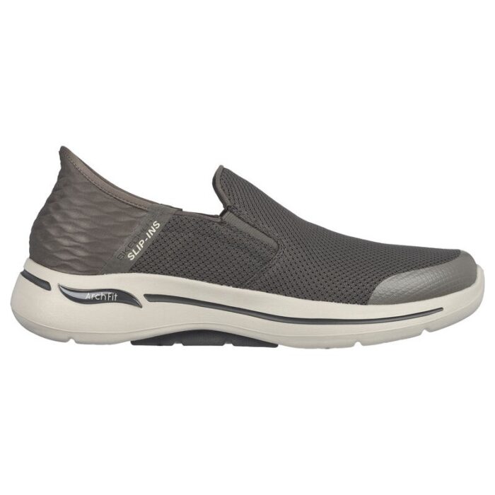 ⁦Skechers Men's Slip-ins: GO WALK Arch Fit - Hands Free Shoes  - حذاء سكيتشرز ليب اون: جو ووك ارتش فيت هاند فري للرجال لون رمادي⁩ - الصورة ⁦5⁩