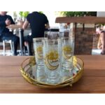 طقم 6 كاسات رمضان ماء / عصير لون ذهبي