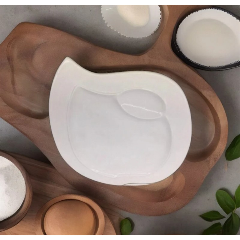 ⁦جاط  بورسلان للبطاطا والكاتشاب قياس 35*27*1.3 سم⁩ - الصورة ⁦1⁩