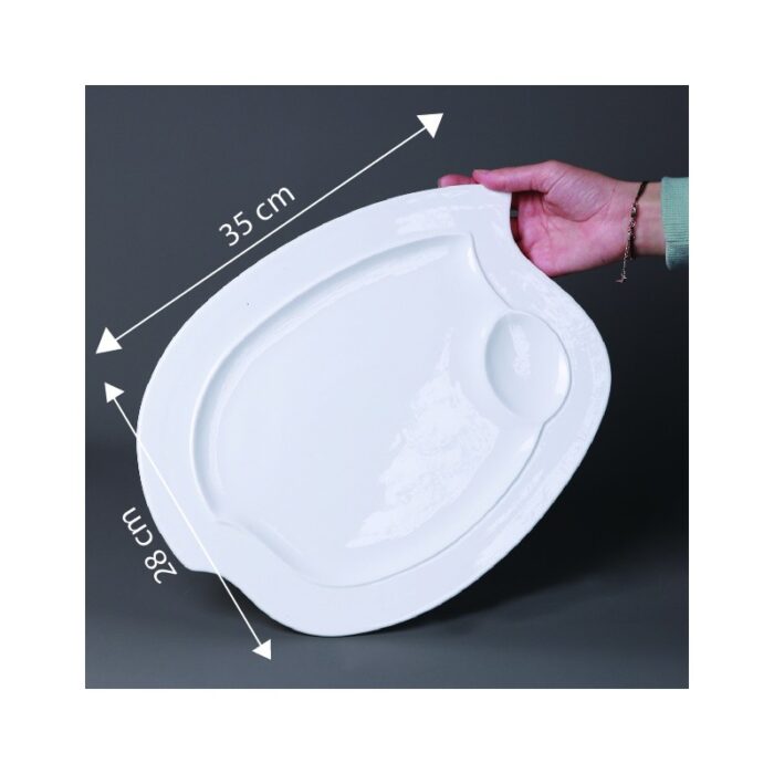 ⁦جاط  بورسلان للبطاطا والكاتشاب قياس 35*27*1.3 سم⁩ - الصورة ⁦4⁩