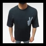 ⁦T-SHIRT تيشيرت اوفر سايز شبابي لون اسود⁩ - الصورة ⁦3⁩