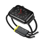 ⁦حزام لساعة Apple Watch لون رمادي مع أصفر, يناسب احجام الساعات 42/44mm⁩ - الصورة ⁦2⁩