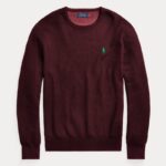 بلوزة شبابية من بولو رالف لورين صوف ناعم DMC قبة مدورة لون خمري