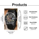 ⁦ساعة يد مسننات ملونة للجنسين حزام قماش لون أسود⁩ - الصورة ⁦5⁩