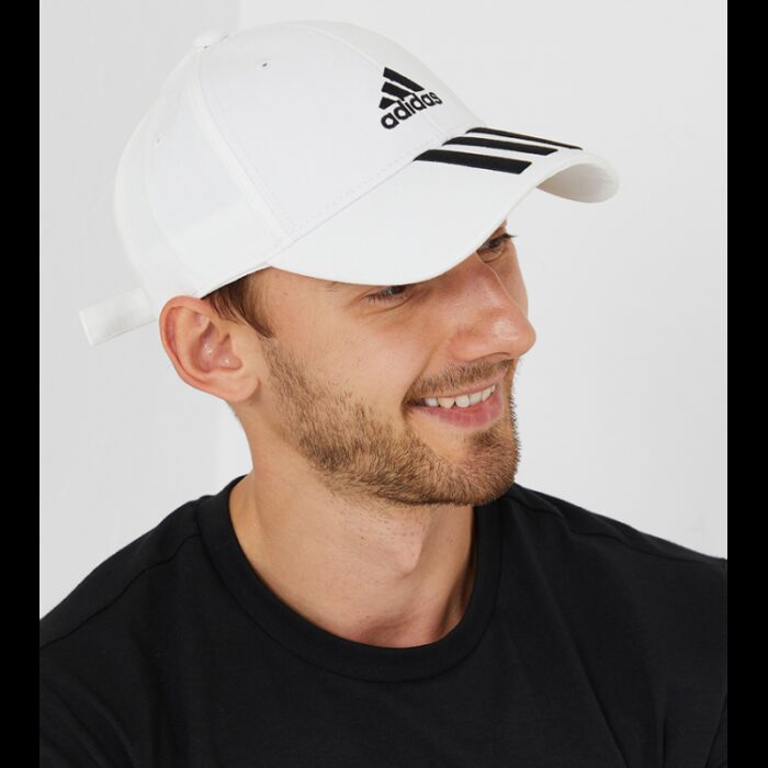 10319843_67db6fd20d310 adidas Unisex Baseball 3-Stripes Twill Cap - طاقية اديداس تصميم ثلاث خطوط بيسبول للجنسين لون أبيض - الصورة 1