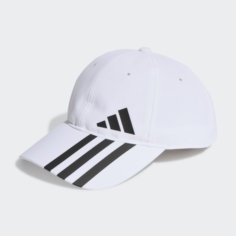 ⁦adidas Unisex 3-Stripes AEROREADY Baseball Cap  - طاقية اديداس تصميم ثلاث خطوط ايروريدي بيسبول للجنسين لون أبيض⁩ - الصورة ⁦1⁩