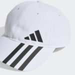 ⁦adidas Unisex 3-Stripes AEROREADY Baseball Cap  - طاقية اديداس تصميم ثلاث خطوط ايروريدي بيسبول للجنسين لون أبيض⁩ - الصورة ⁦3⁩