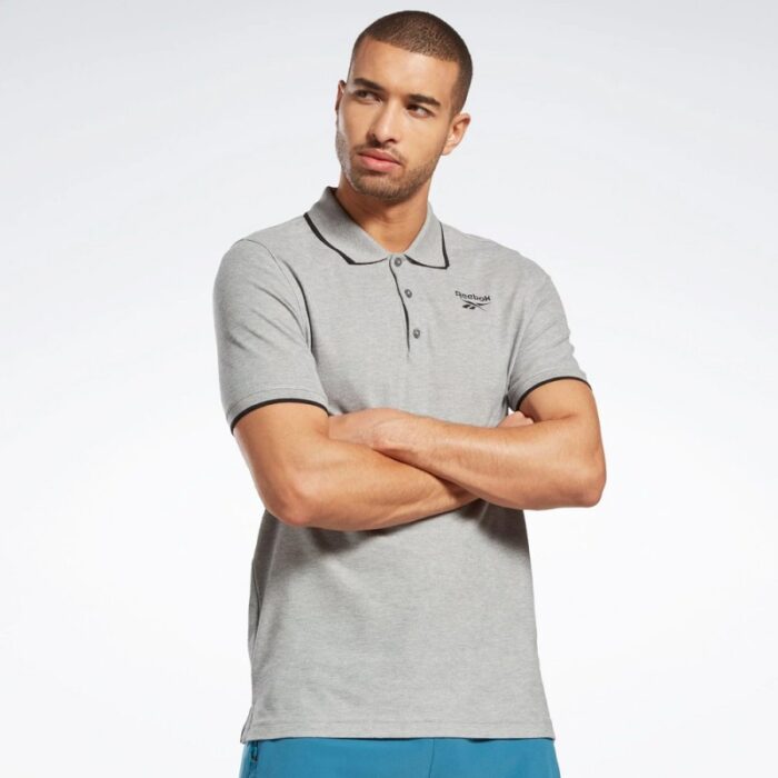 10319942_67db705e02de6 تيشيرت ريبوك بولو بيكيه للرجال لون رمادي- Reebok Men's Identity Piqué Polo Shirt T-Shirt- Grey - الصورة 1