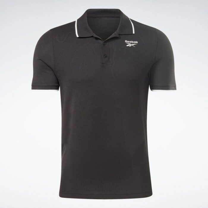 ⁦Reebok Small Vector Polo Shirt بلوزة بولو اسود من ريبوك للرجال⁩ - الصورة ⁦3⁩