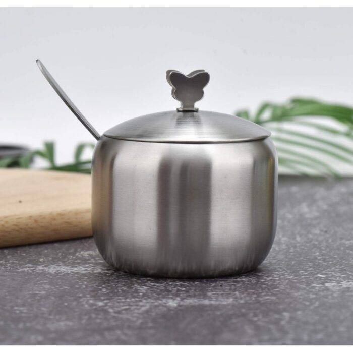 ⁦سكرية ستانلس ستيل مع معلقة⁩ - الصورة ⁦2⁩