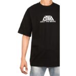 ⁦تيشيريت شبابي اوفر سايز قطن لون اسود من OSA⁩ - الصورة ⁦2⁩