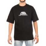 ⁦تيشيريت شبابي اوفر سايز قطن لون اسود من OSA⁩ - الصورة ⁦3⁩