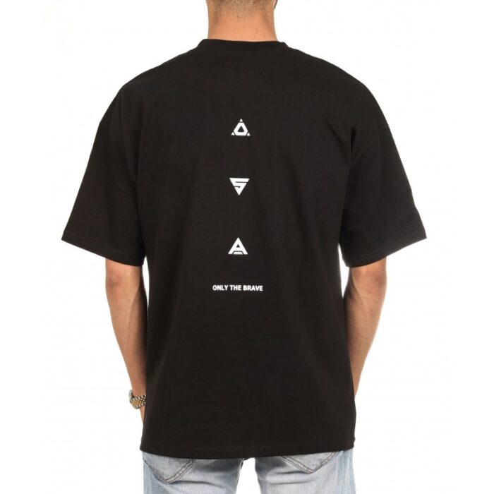 ⁦تيشيريت شبابي اوفر سايز قطن لون اسود من OSA⁩ - الصورة ⁦5⁩