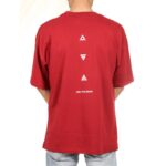 ⁦تيشيريت شبابي اوفر سايز قطن لون احمر من OSA⁩ - الصورة ⁦2⁩