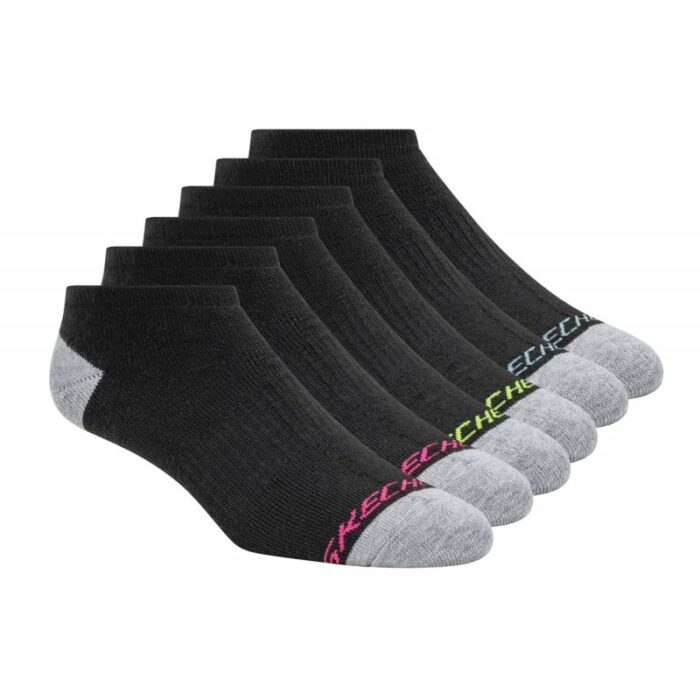 ⁦جوارب نو شو للنساء لون أسود Skechers No Show 6pk Socks⁩ - الصورة ⁦2⁩