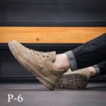 حذاء كاجوال رياضي جلد لون بني