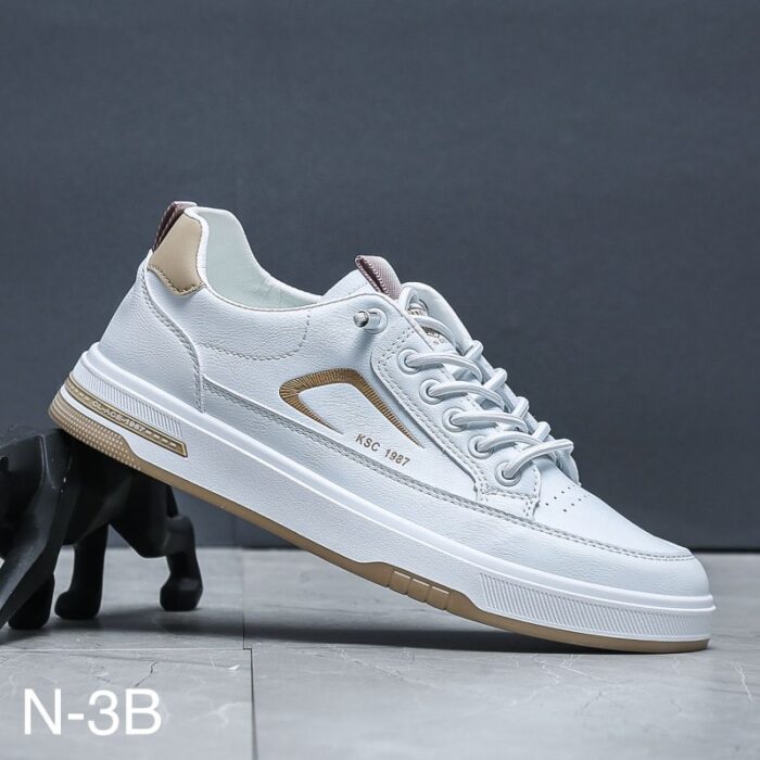 10320339_67db71ec69efd حذاء كاجوال رياضي جلد لون أبيض - الصورة 1