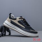 حذاء سبورت شبابي لون أسود وبيج