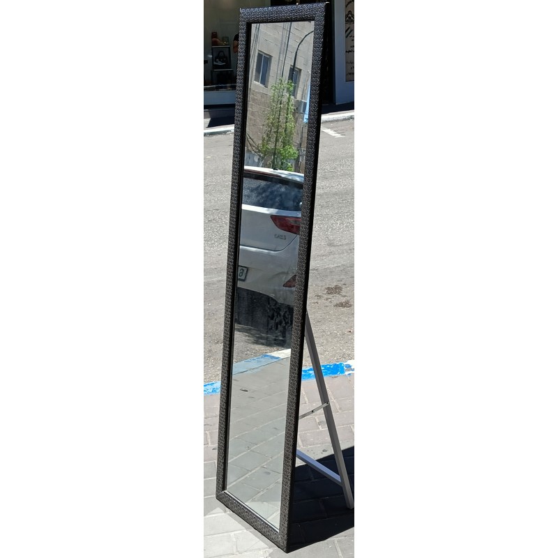 ⁦مرآة مستطيلة مع قاعدة لون اسود مع فضي⁩ - الصورة ⁦1⁩