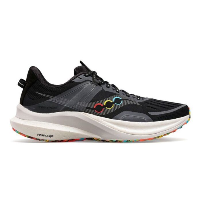 ⁦Saucony Men's Tempus Shoes - حذاء ساكوني تيمبوس للرجال لون أسود وأبيض⁩ - الصورة ⁦2⁩