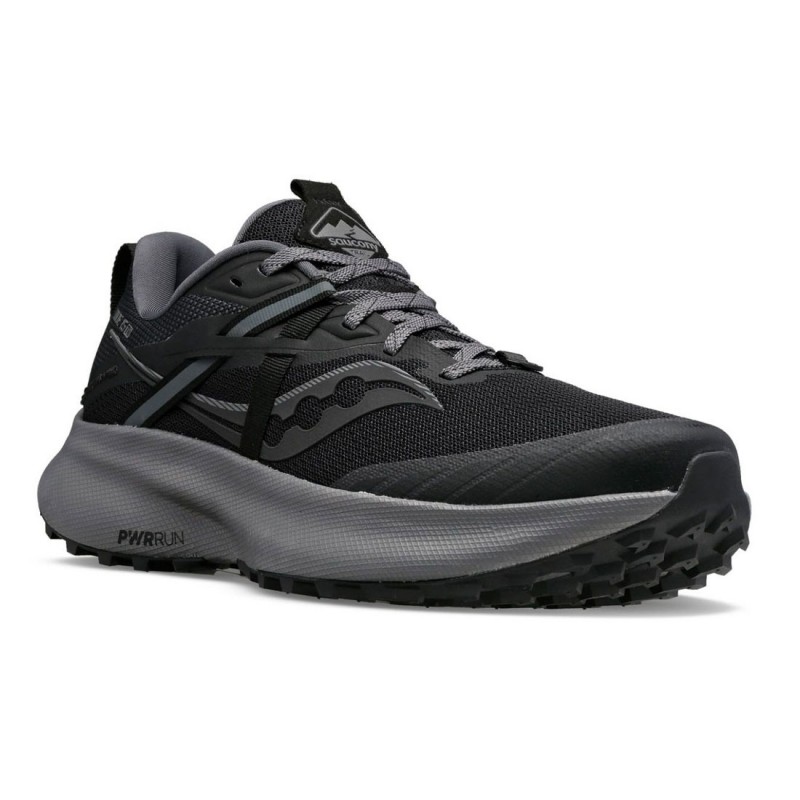 ⁦Saucony Men's RIDE 15 TR Shoes - حذاء ساكوني رايد 15 تي ار للرجال لون أسود ورمادي⁩ - الصورة ⁦1⁩