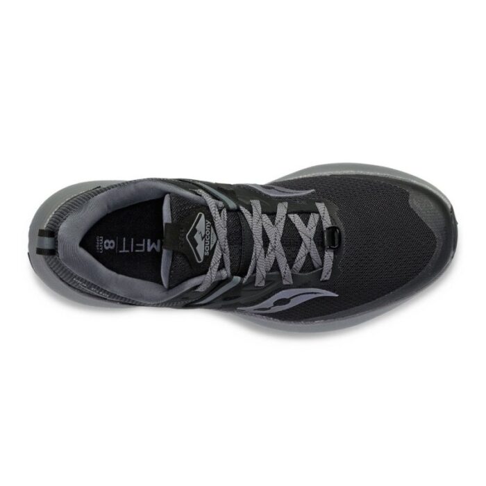 ⁦Saucony Men's RIDE 15 TR Shoes - حذاء ساكوني رايد 15 تي ار للرجال لون أسود ورمادي⁩ - الصورة ⁦4⁩