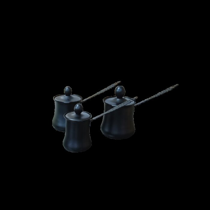 10320773_67db736bb783c طقم ثلاث بكارج قهوة ثقيلة اسود مع غطاء - الصورة 1