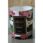 ⁦شمع بعلبة زجاج .. رسمة فراشات /ورد /فلامنجو⁩ - الصورة ⁦3⁩