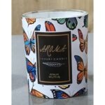 ⁦شمع بعلبة زجاج .. رسمة فراشات /ورد /فلامنجو⁩ - الصورة ⁦5⁩