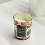 ⁦شمع بعلبة زجاج .. رسمة فراشات /ورد /فلامنجو⁩ - الصورة ⁦10⁩