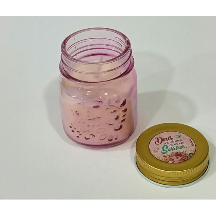 ⁦شمعة بمطربان زجاج صغير ملون معطرة⁩ - الصورة ⁦2⁩