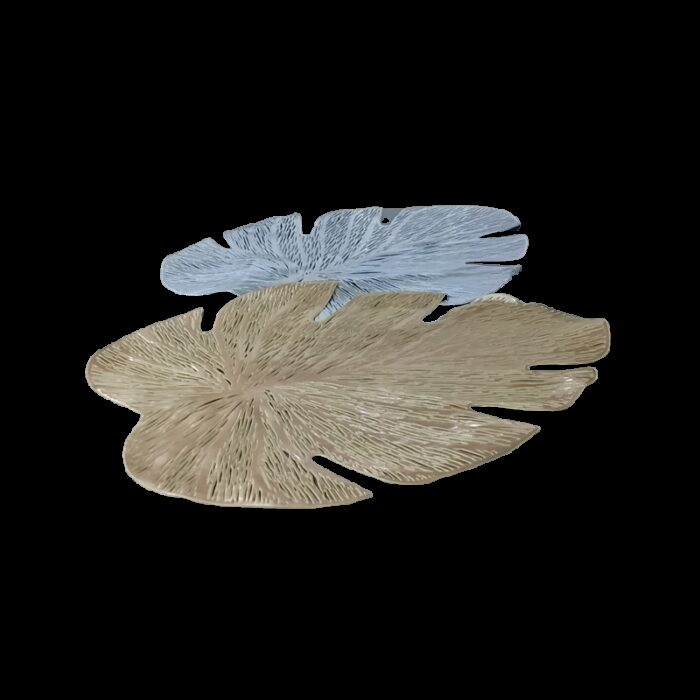 ⁦كوستر جلد شكل ورق شجرة فضي⁩ - الصورة ⁦2⁩