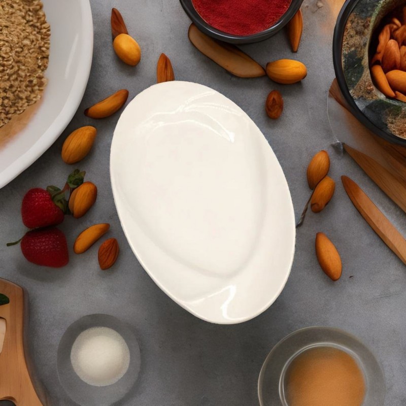 ⁦صحن بورسلان بيضاوي 25.5*15**2⁩ - الصورة ⁦1⁩