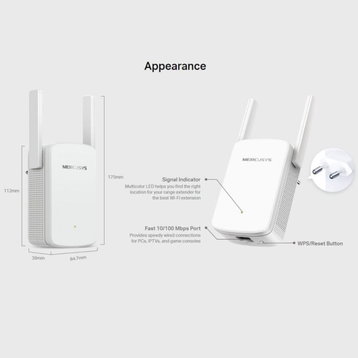 ⁦MERCUSYS AC1200 Wi-Fi Range Extender - مقوي وموزع نطاق شبكة واي فاي⁩ - الصورة ⁦6⁩