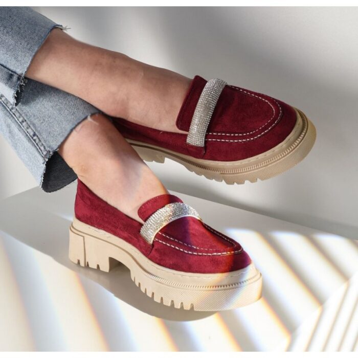 ⁦حذاء كاجيوال ستاتي لون خمري من Sami Boutique⁩ - الصورة ⁦2⁩