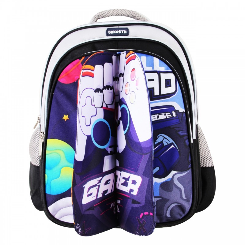 ⁦شنطة مدرسية 14 انش وجه قلاب⁩ - الصورة ⁦1⁩