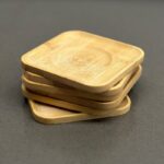 ⁦طقم كوستر خشب 6قطع مربع⁩ - الصورة ⁦4⁩